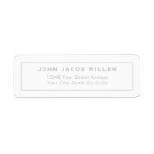 Minimalistisch eenvoudig zilver grijs vierkant ran etiket (Voorkant)