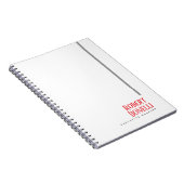 Minimalistisch Eenvoudig Zwart Rood & Wit Modern E Notitieboek (Rechterzijde)