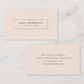 Minimalistisch, eenvoudig zwart roze visitekaartje (Voorkant / Achterkant)