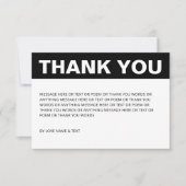 Minimalistisch eenvoudig zwart-wit bedankkaart (Voorkant)