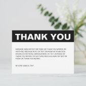 Minimalistisch eenvoudig zwart-wit bedankkaart (Staand voorkant)