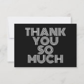 Minimalistisch eenvoudig zwart-wit bedankkaart (Achterkant)