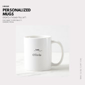 Minimalistisch eenvoudig zwart-wit boog monogram koffiemok