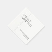 Minimalistisch eenvoudig zwart wit bruiloft servet (Hoek)