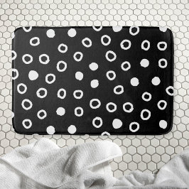Minimalistisch eenvoudig zwart-wit bubbelpatroon badmat