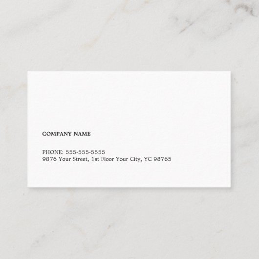 Minimalistisch Eenvoudig Zwart Wit Consultant Visitekaartje (Achterkant)