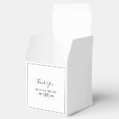 Minimalistisch eenvoudig zwart-wit huwelijk bedankdoosjes (Geopend)