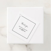 Minimalistisch eenvoudig zwart-wit huwelijk bedankjes labels (In situ)
