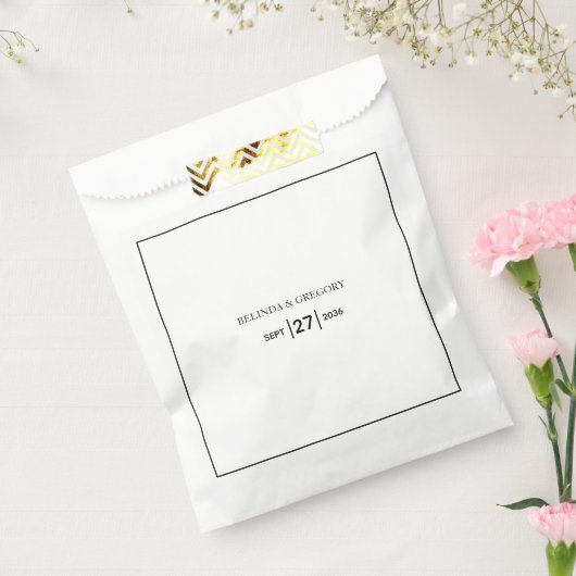 Minimalistisch eenvoudig zwart-wit huwelijk bedankzakje (Gezegeld)