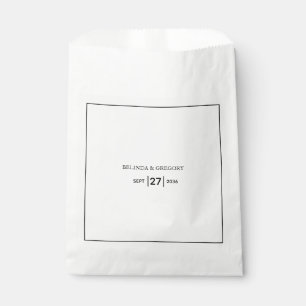 Minimalistisch eenvoudig zwart-wit huwelijk bedankzakje