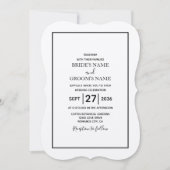 Minimalistisch eenvoudig zwart-wit huwelijk kaart (Voorkant)