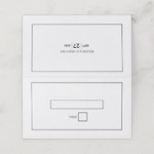 Minimalistisch eenvoudig zwart-wit huwelijk plaatskaartje (Buitenkant ongevouwen)