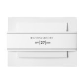 Minimalistisch eenvoudig zwart-wit huwelijk uitnodigingen wikkel (Voorkant Voorbeeld)