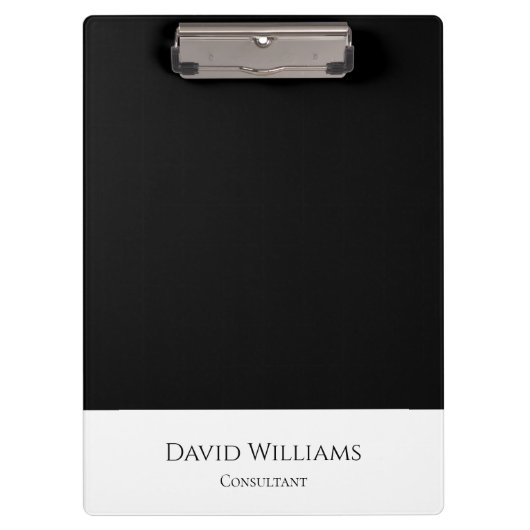 Minimalistisch eenvoudig zwart wit klembord (Voorkant)