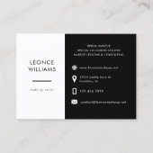 Minimalistisch, eenvoudig zwart-wit Logo Visitekaartje (Voorkant)