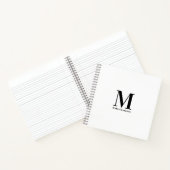 Minimalistisch eenvoudig zwart-wit monogram notitieboek (Binnen)