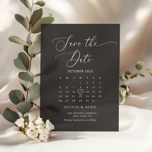 Minimalistisch eenvoudig zwart wit Save the Date Acryl Uitnodigingen