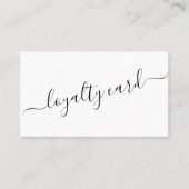 Minimalistisch eenvoudig zwart wit script loyalite klantenkaartje (Voorkant)