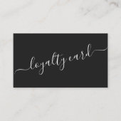 Minimalistisch eenvoudig zwart wit script loyalite klantenkaartje (Voorkant)
