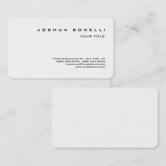 Minimalistisch eenvoudig zwart wit visitekaartje (Voorkant / Achterkant)