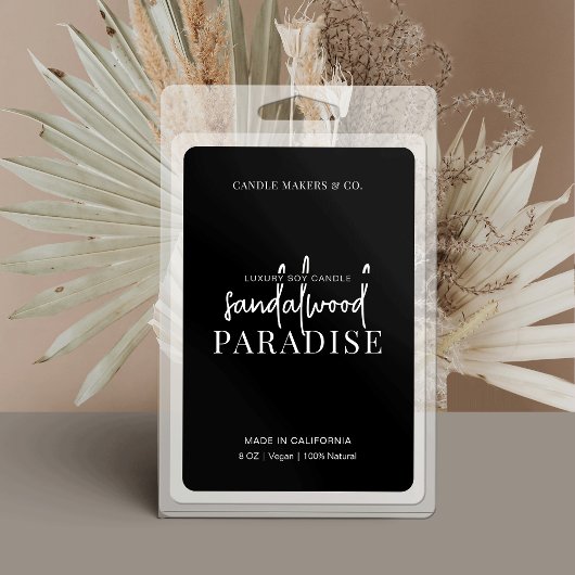 Minimalistisch eenvoudig zwart-wit wax smeltlabel voedselcontainer etiket