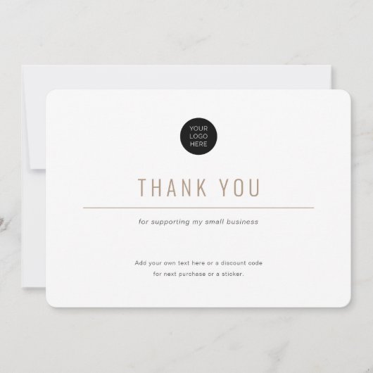 Minimalistisch-Eenvoudige Bedrijfs Dank u Kaart (Voorkant)