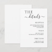 Minimalistisch eenvoudige behuizing voor huwelijks informatiekaartje (Voorkant / Achterkant)