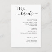 Minimalistisch eenvoudige behuizing voor huwelijks informatiekaartje (Voorkant)