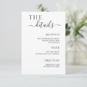 Minimalistisch eenvoudige behuizing voor huwelijks informatiekaartje (Staand voorkant)
