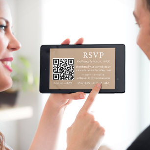 Minimalistisch Eenvoudige bruiloft QR RSVP Kaart