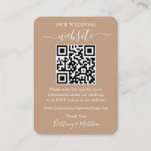 Minimalistisch eenvoudige bruiloft Website Foto QR Informatiekaartje (Voorkant)