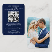 Minimalistisch eenvoudige bruiloft Website Foto QR Informatiekaartje (Voorkant / Achterkant)