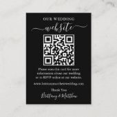 Minimalistisch eenvoudige bruiloft Website Foto QR Informatiekaartje (Voorkant)