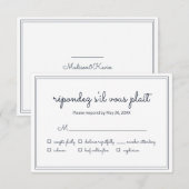 Minimalistisch Eenvoudige Cursieve Bindende RSVP v (Voorkant / Achterkant)