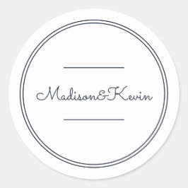 Minimalistisch eenvoudige cursieve bruiloft ronde sticker