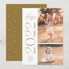 Minimalistisch Eenvoudige elegante Happy 2022-foto Feestdagenkaart