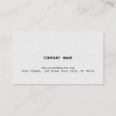 Minimalistisch eenvoudige ellegant Texture White A Visitekaartje (Achterkant)