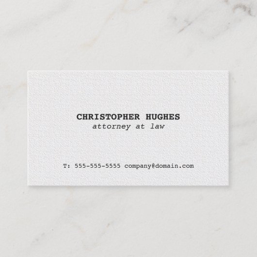 Minimalistisch eenvoudige ellegant Texture White A Visitekaartje (Voorkant)