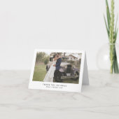 Minimalistisch eenvoudige foto Moderne bruiloft Bedankkaart (Voorkant)