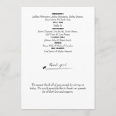 Minimalistisch eenvoudige moderne bruiloft programmakaart (Achterkant)