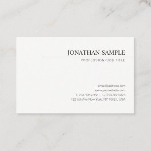 Minimalistisch eenvoudige, moderne, elegante profe visitekaartje