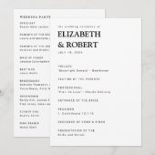 Minimalistisch eenvoudige moderne huwelijksceremon programmakaart (Voorkant / Achterkant)