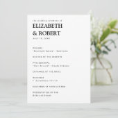 Minimalistisch eenvoudige moderne huwelijksceremon programmakaart (Staand voorkant)