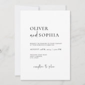 Minimalistisch eenvoudige moderne scriptweddenscha kaart (Voorkant)