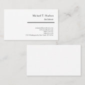 Minimalistisch eenvoudige platte architect, klassi visitekaartje (Voorkant / Achterkant)