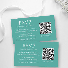 Minimalistisch eenvoudige QR-code voor Blauwgroen  Informatiekaartje