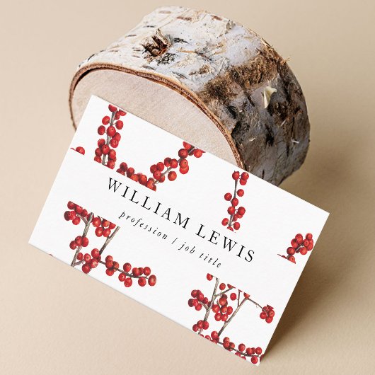 Minimalistisch eenvoudige rode bessen voor moderne visitekaartje