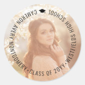 Minimalistisch eenvoudige rondleiding Moderne Afst Ronde Sticker (Voorkant)