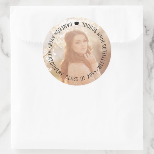 Minimalistisch eenvoudige rondleiding Moderne Afst Ronde Sticker (Tas)