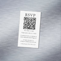 Minimalistisch eenvoudige RSVP QR 25 Magnet-Kaarte